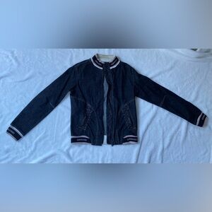 Vintage 80s 90s Marithe Francois Girbaud Dark Wash Zip Up Jean Jacket